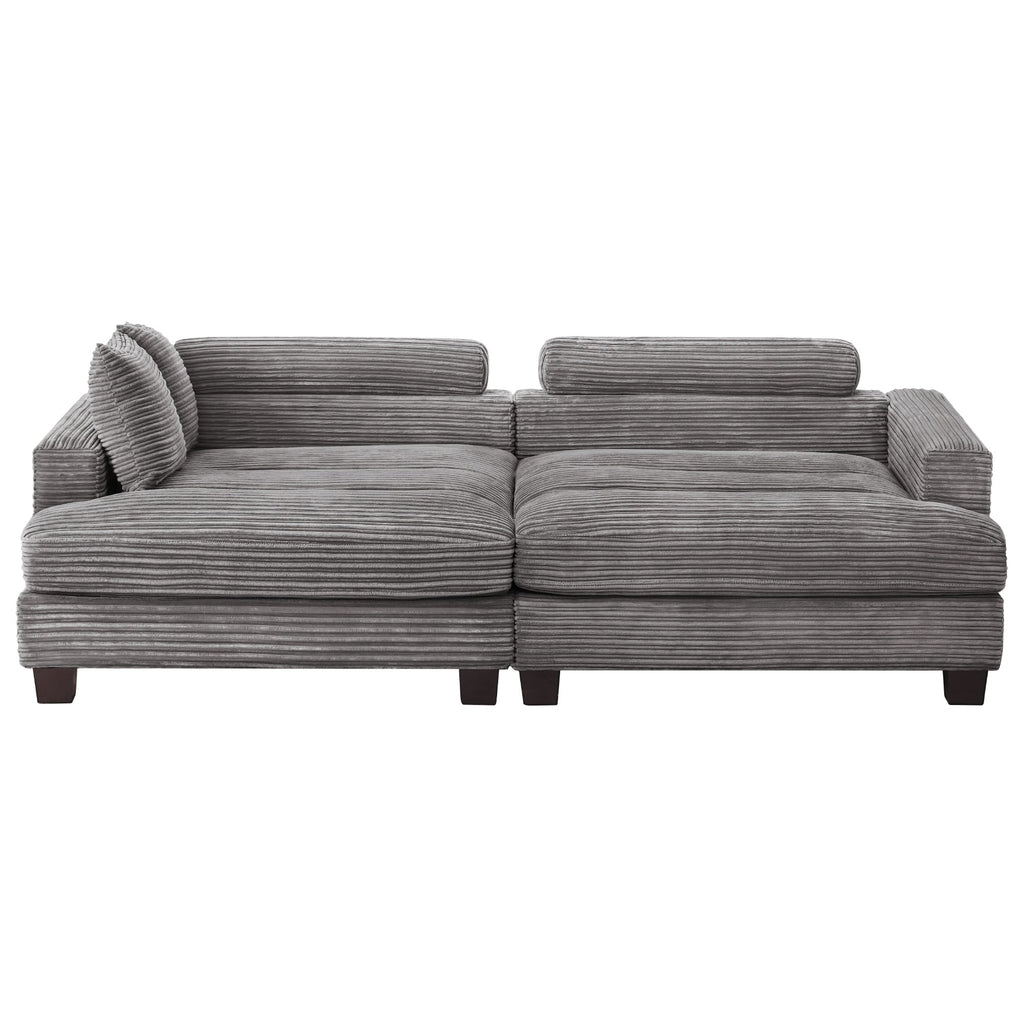 Canapé 3 places moderne de 87 pouces, rembourré, design chenille, pour le salon