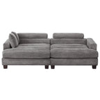 Canapé 3 places moderne de 87 pouces, rembourré, design chenille, pour le salon