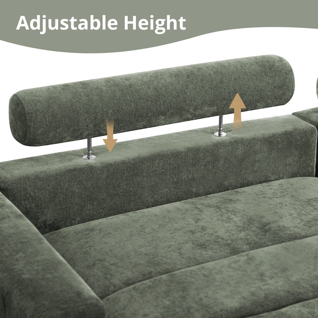 Canapé 3 places moderne de 87 pouces, rembourré, design chenille, pour le salon