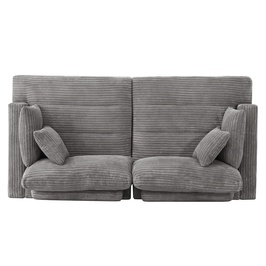 Canapé 3 places moderne de 87 pouces, rembourré, design chenille, pour le salon