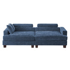 Canapé 3 places moderne de 87 pouces, rembourré, design chenille, pour le salon