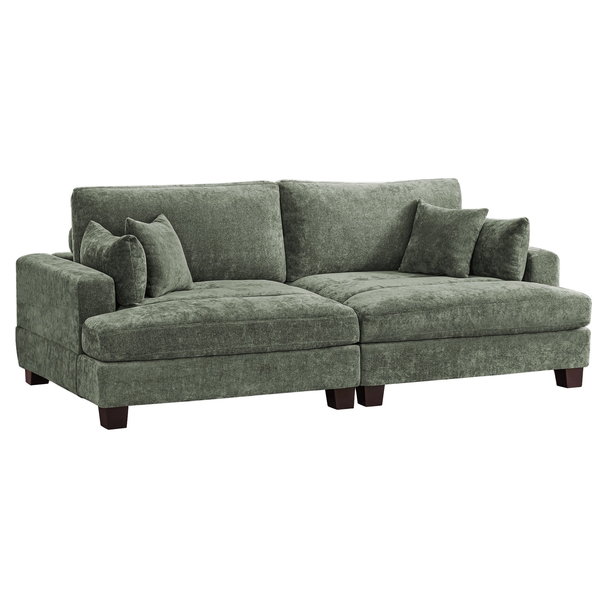 Canapé 3 places moderne de 87 pouces, rembourré, design chenille, pour le salon