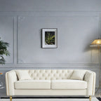 Canapé 3 places classique et moderne en velours côtelé 87.01 avec cadre en pin massif, 2 coussins inclus