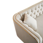 Canapé 3 places classique et moderne en velours côtelé 87.01 avec cadre en pin massif, 2 coussins inclus