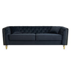 Canapé 3 places classique et moderne en velours côtelé 87.01 avec cadre en pin massif, 2 coussins inclus