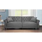 Canapé-lit convertible en velours de 87,8 po avec futon