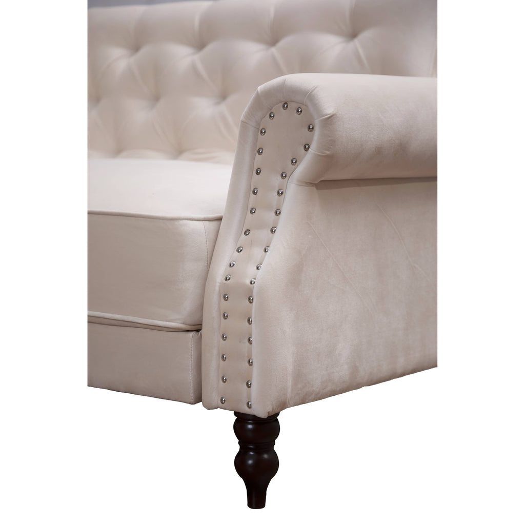 Canapé-lit convertible en velours de 87,8 po avec futon