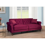 Canapé-lit convertible en velours de 87,8 po avec futon