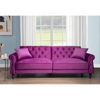 Canapé-lit convertible en velours de 87,8 po avec futon