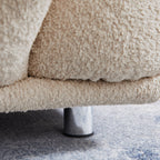 Canapé causeuse surdimensionné de 87 po avec cadre en métal, 2 coussins et revêtement durable