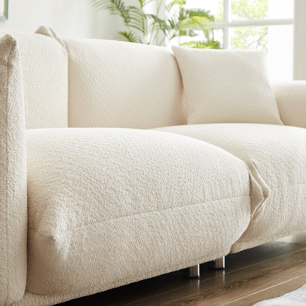 Canapé causeuse surdimensionné de 87 po avec cadre en métal, 2 coussins et revêtement durable