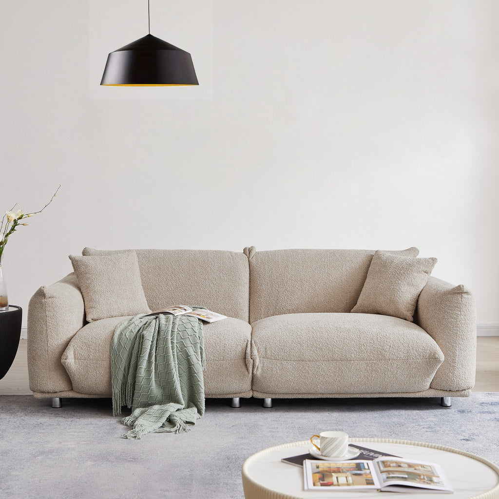 Canapé causeuse surdimensionné de 87 po avec cadre en métal, 2 coussins et revêtement durable