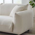 Canapé causeuse surdimensionné de 87 po avec cadre en métal, 2 coussins et revêtement durable