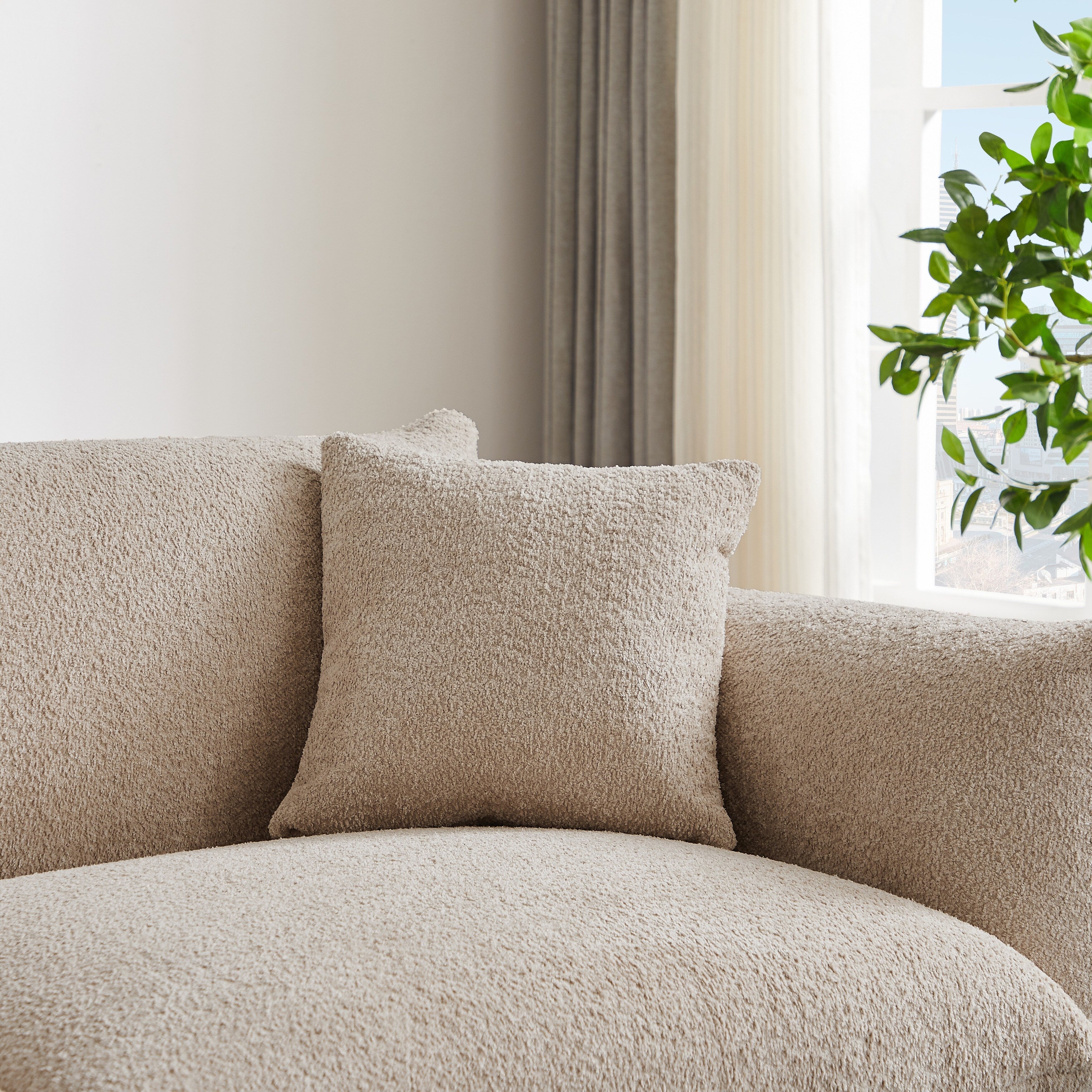 Canapé causeuse surdimensionné de 87 po avec cadre en métal, 2 coussins et revêtement durable