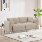 Canapé causeuse surdimensionné de 87 po avec cadre en métal, 2 coussins et revêtement durable