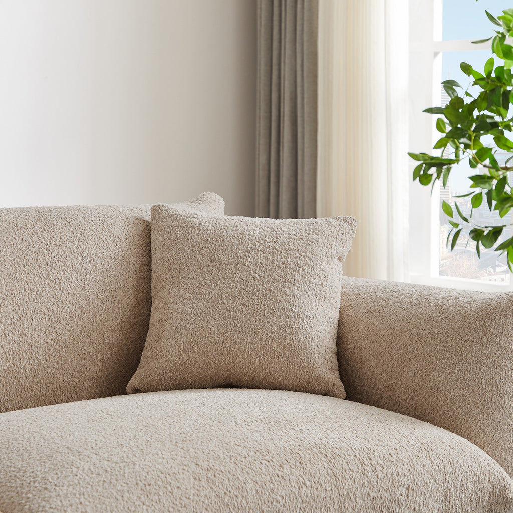 Causeuse surdimensionnée de 87 po avec pieds en métal, cadre en bois massif et 2 oreillers