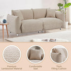 Causeuse surdimensionnée de 87 po avec cadre en bois massif, pieds en métal et 2 oreillers moelleux pour plus de durabilité