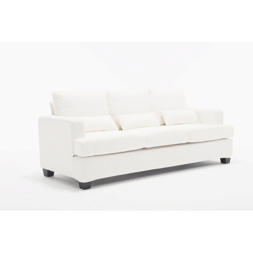 Canapé 3 places en tissu de 88,4 pouces : coussins de dossier amovibles, assise profonde et cadre robuste en bois dur et acier