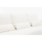 Canapé 3 places en tissu de 88,4 pouces : coussins de dossier amovibles, assise profonde et cadre robuste en bois dur et acier