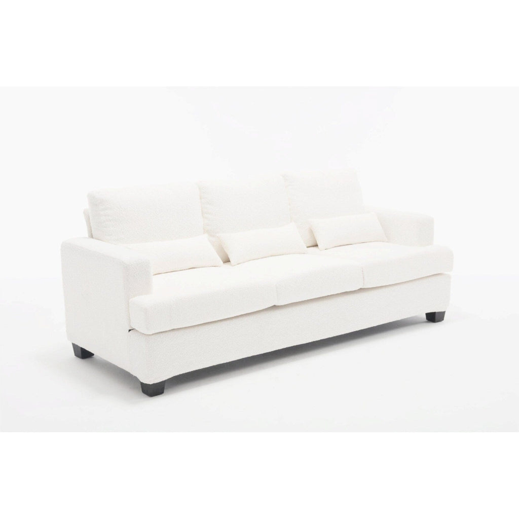 Canapé 3 places en tissu de 88,4 pouces : coussins de dossier amovibles, assise profonde et cadre robuste en bois dur et acier