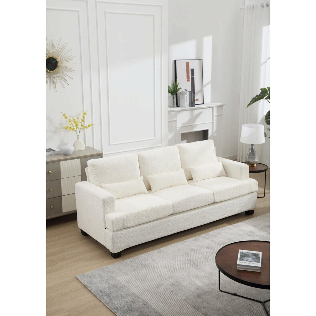 Canapé 3 places en tissu de 88,4 pouces : coussins de dossier amovibles, assise profonde et cadre robuste en bois dur et acier