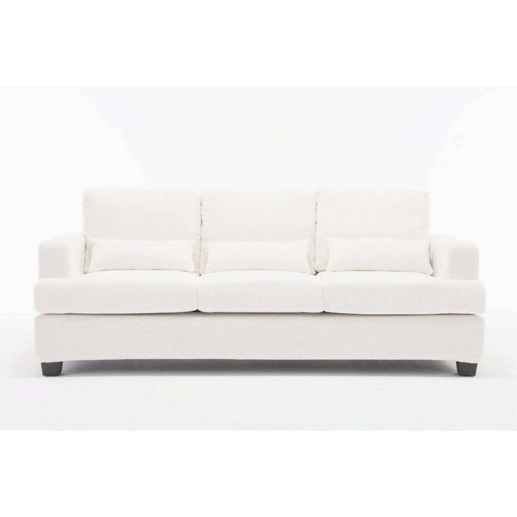 Canapé 3 places en tissu de 88,4 pouces : coussins de dossier amovibles, assise profonde et cadre robuste en bois dur et acier