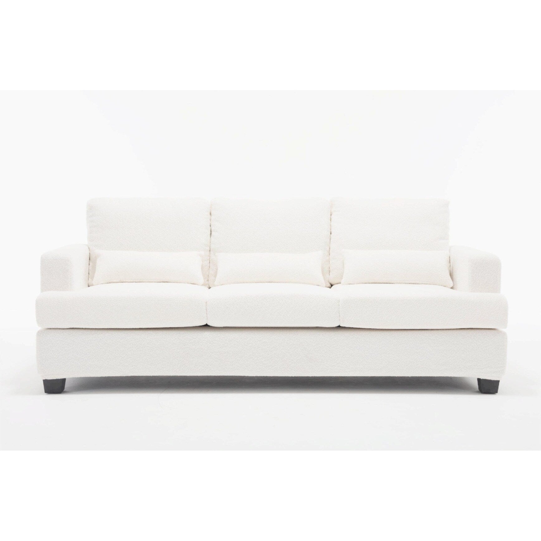 Canapé 3 places en tissu de 88,4 pouces : coussins de dossier amovibles, assise profonde et cadre robuste en bois dur et acier