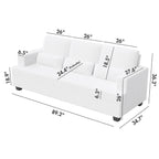 Canapé 3 places en tissu de 88,4 pouces : coussins de dossier amovibles, assise profonde et cadre robuste en bois dur et acier