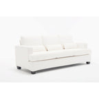 Canapé 3 places moderne en tissu de 88,4 po avec coussins de dossier amovibles et cadre en bois dur