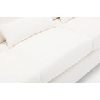 Canapé 3 places moderne en tissu de 88,4 po avec coussins de dossier amovibles et cadre en bois dur