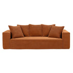 Canapé 3 places en velours côtelé de 88,97 pouces avec 5 coussins décoratifs, design modulaire élégant pour un salon moderne