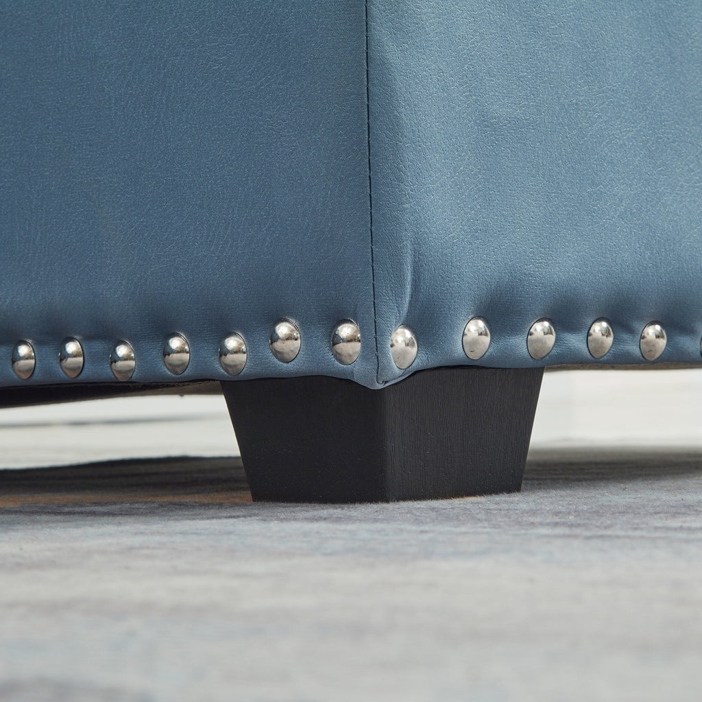 Canapé convertible en microfibre de 88 pouces avec lit gigogne et méridienne de rangement