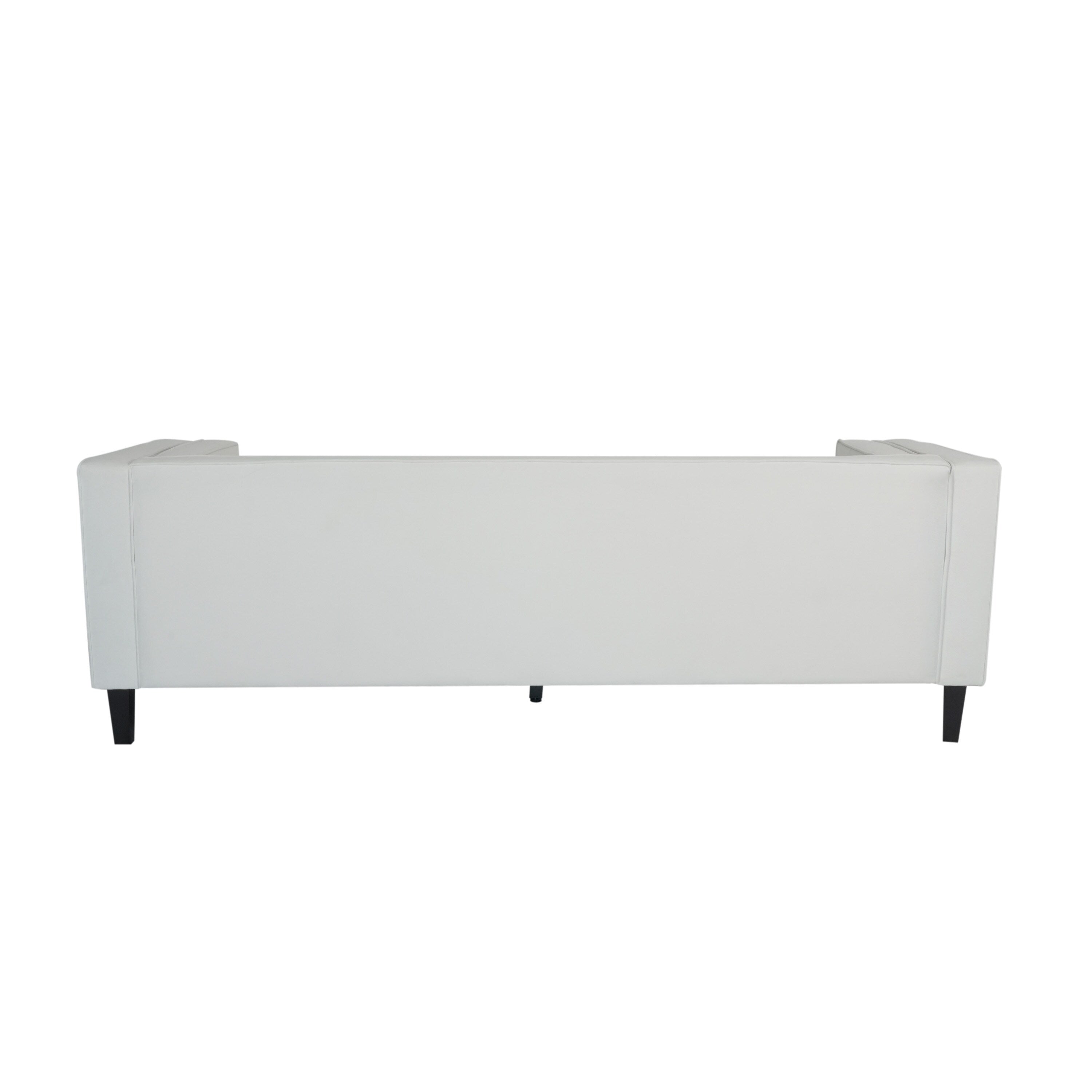 Canapé 3 places capitonné en velours 89,75 $ avec pieds en bois et cadre en bois dur séché au four pour le salon