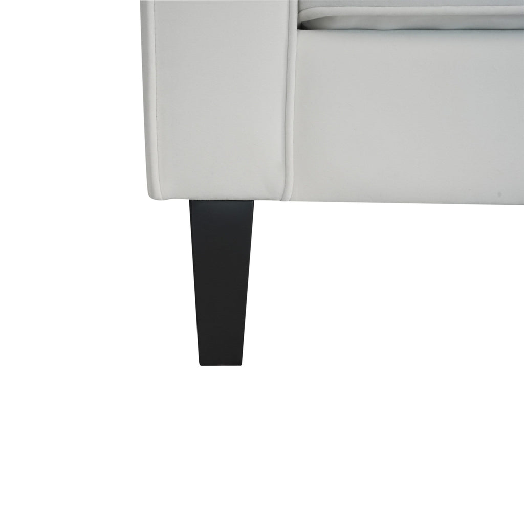 Canapé 3 places capitonné en velours 89,75 $ avec pieds en bois et cadre en bois dur séché au four pour le salon