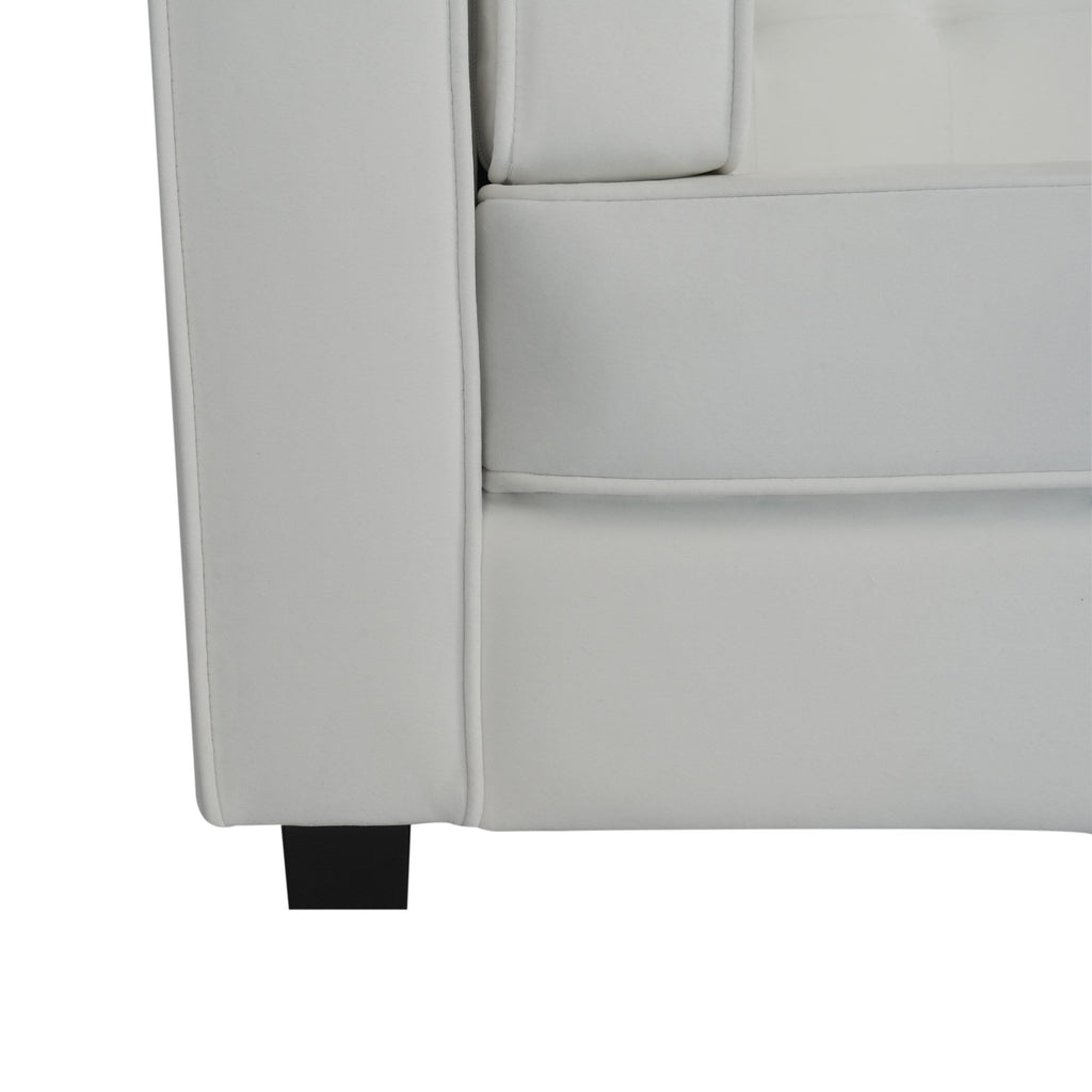 Canapé 3 places capitonné en velours 89,75 $ avec pieds en bois et cadre en bois dur séché au four pour le salon