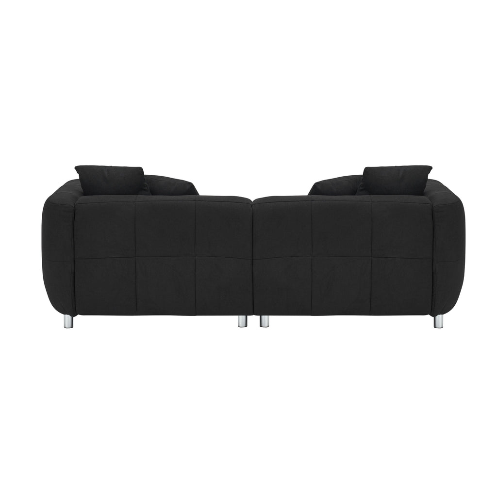 Canapé 3 places 89 - Canapé de salon moderne avec cadre en bois massif, pieds en métal et 4 coussins