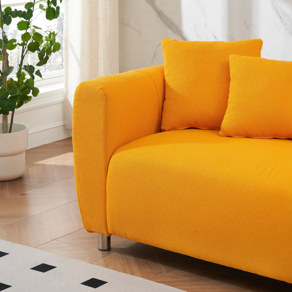 Canapé 3 places 89 - Canapé de salon moderne avec cadre en bois massif, pieds en métal et 4 coussins