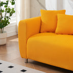 Canapé 3 places 89 - Canapé de salon moderne avec cadre en bois massif, pieds en métal et 4 coussins