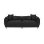 Canapé 3 places 89 - Canapé de salon moderne avec cadre en bois massif, pieds en métal et 4 coussins