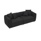 Canapé 3 places 89 - Canapé de salon moderne avec cadre en bois massif, pieds en métal et 4 coussins