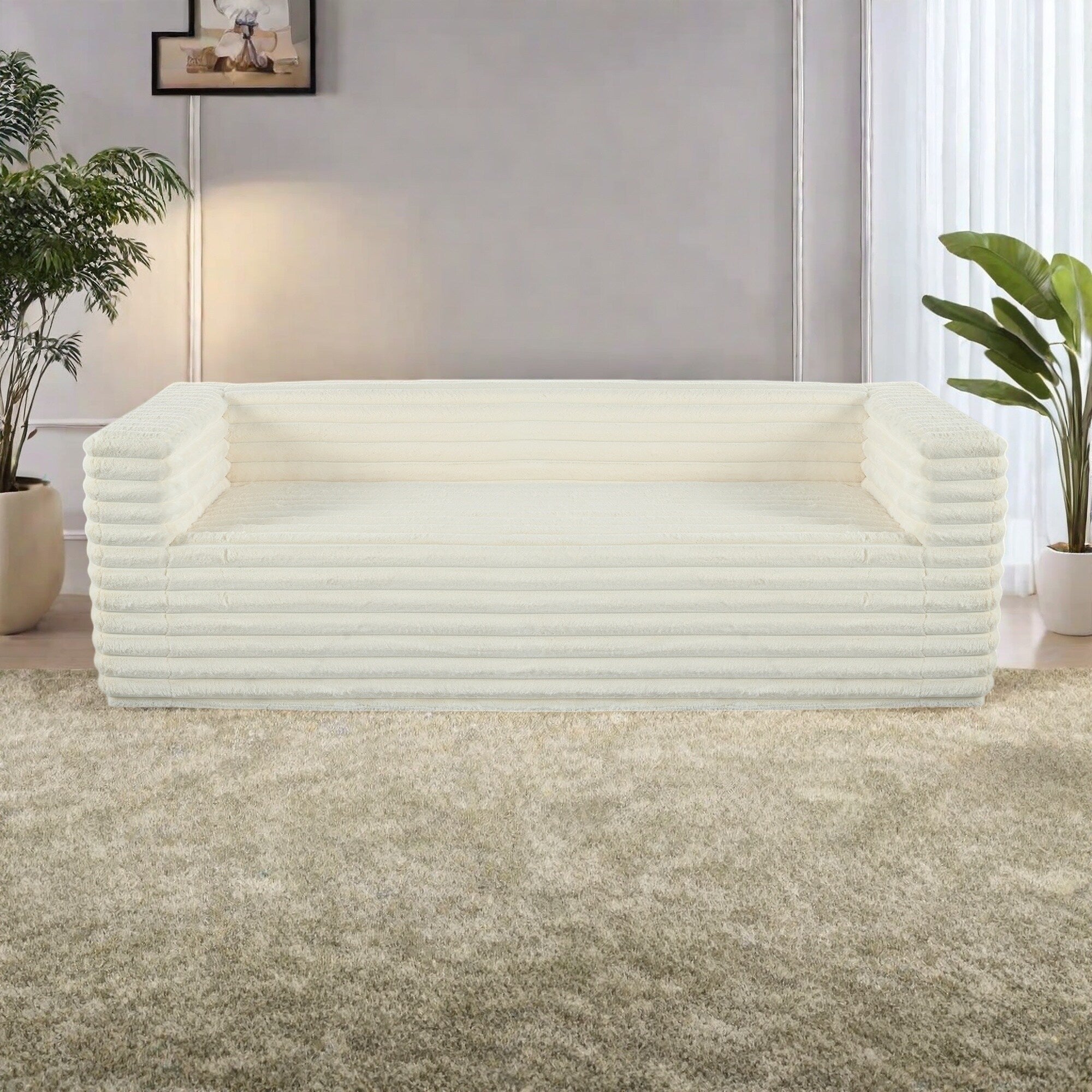 Canapé 3 places en tissu 89 pour salons et petits espaces - Canapé de salon moderne ultra-doux