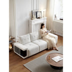 Canapé 3 places rembourré en velours avec nid pour chat, tissu imperméable et résistant aux griffures de chat