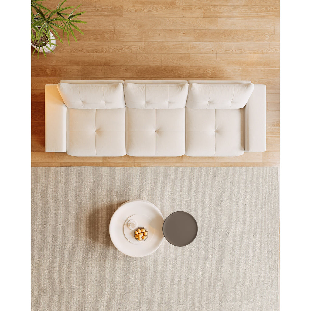 Canapé 3 places rembourré en velours avec nid pour chat, tissu imperméable et résistant aux griffures de chat