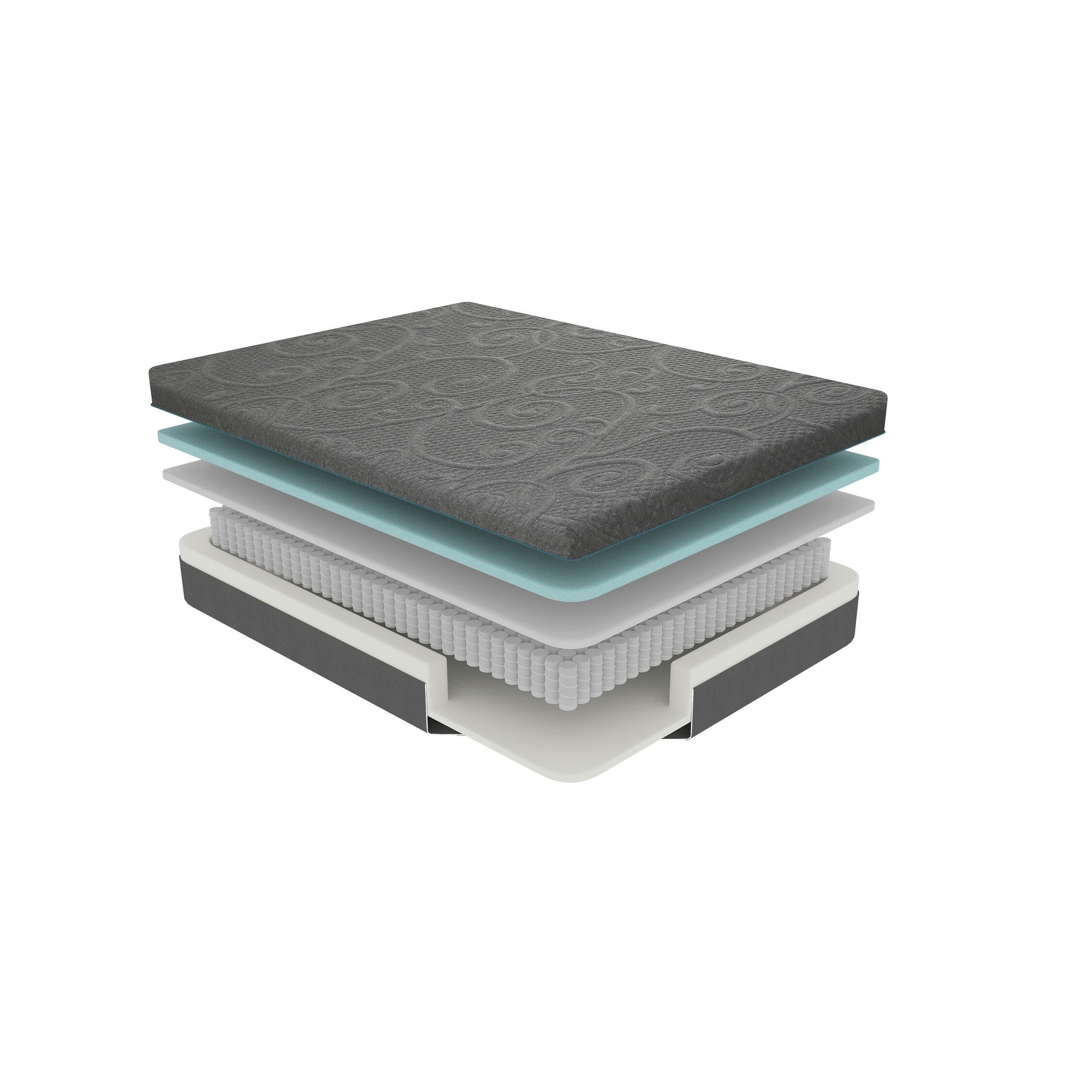 Matelas hybride en mousse à mémoire de forme infusée de gel pour 8 lits, livré dans une boîte