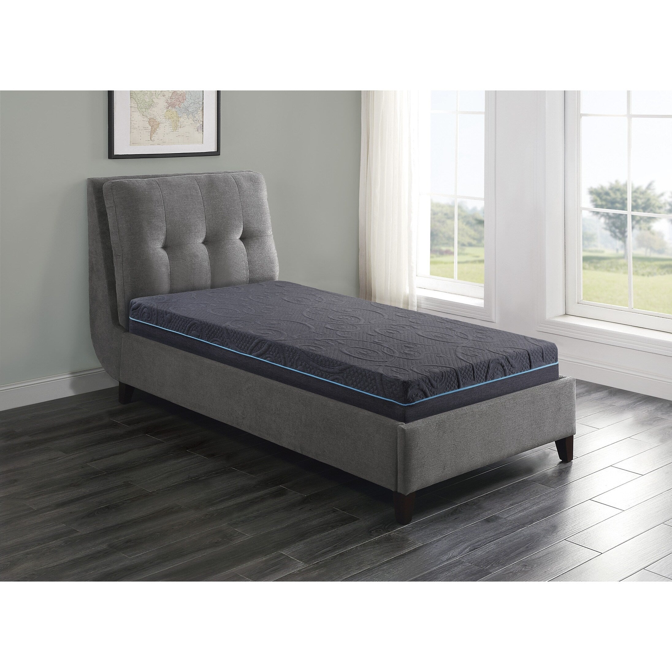 Matelas hybride en mousse à mémoire de forme infusée de gel pour 8 lits, livré dans une boîte