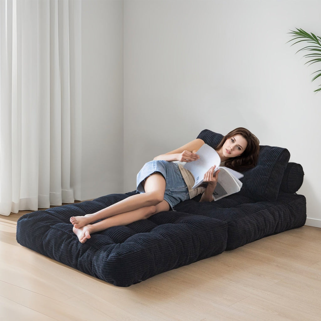 Canapé-lit pliant en velours côtelé 8 places, simple