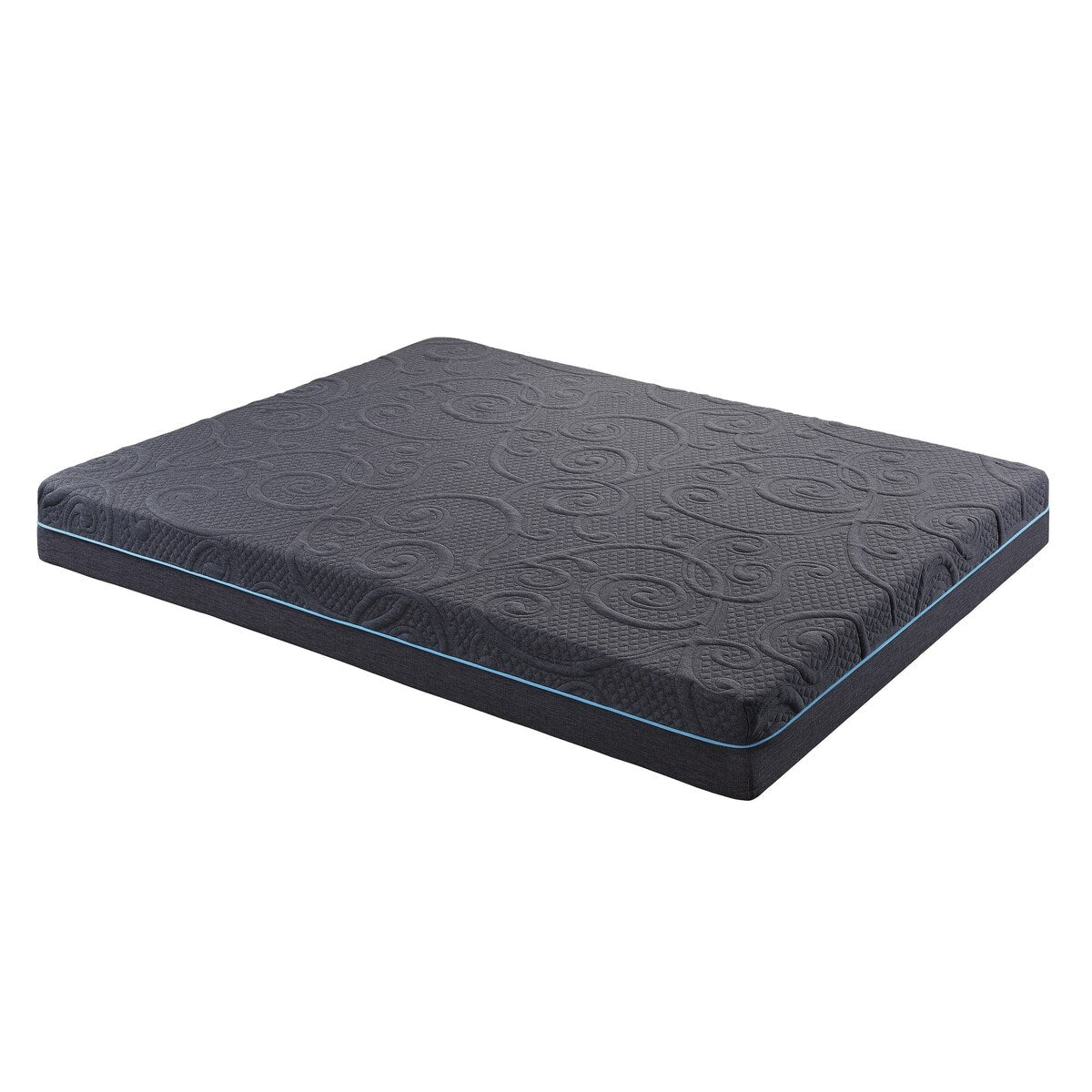 Matelas hybride en mousse à mémoire de forme infusée de gel, taille 1 place, gris foncé, matelas dans une boîte, confort ferme