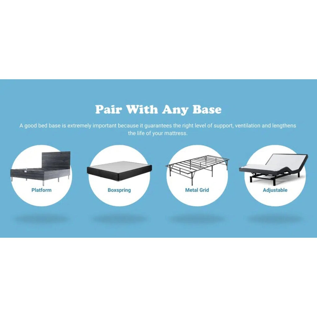 Matelas hybride en mousse à mémoire de forme Medium Cool Gel de 8 pouces par BRN