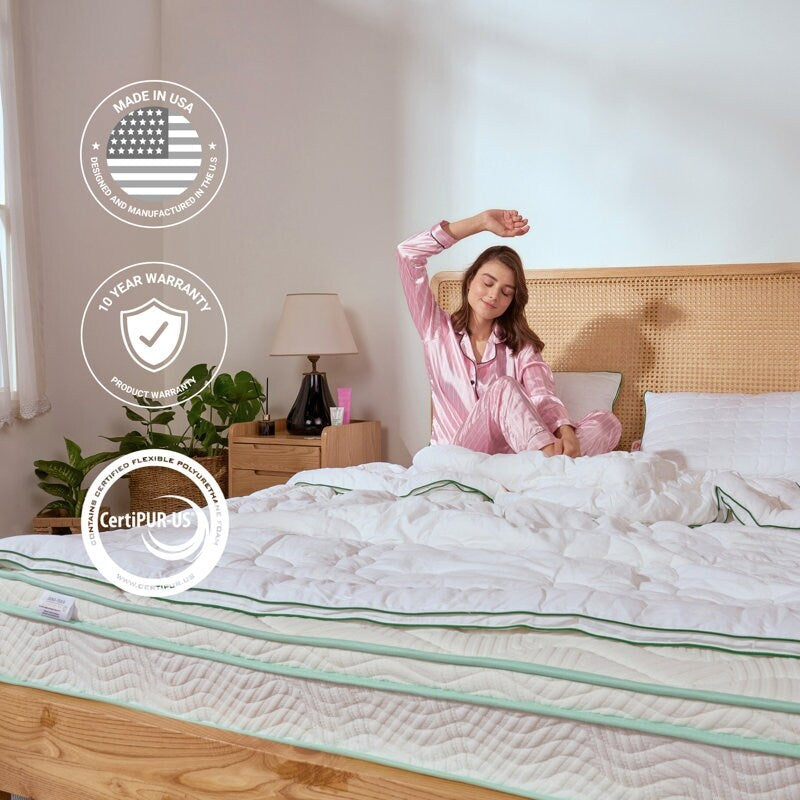 Matelas hybride en mousse à mémoire de forme Medium Cool Gel de 8 pouces par BRN