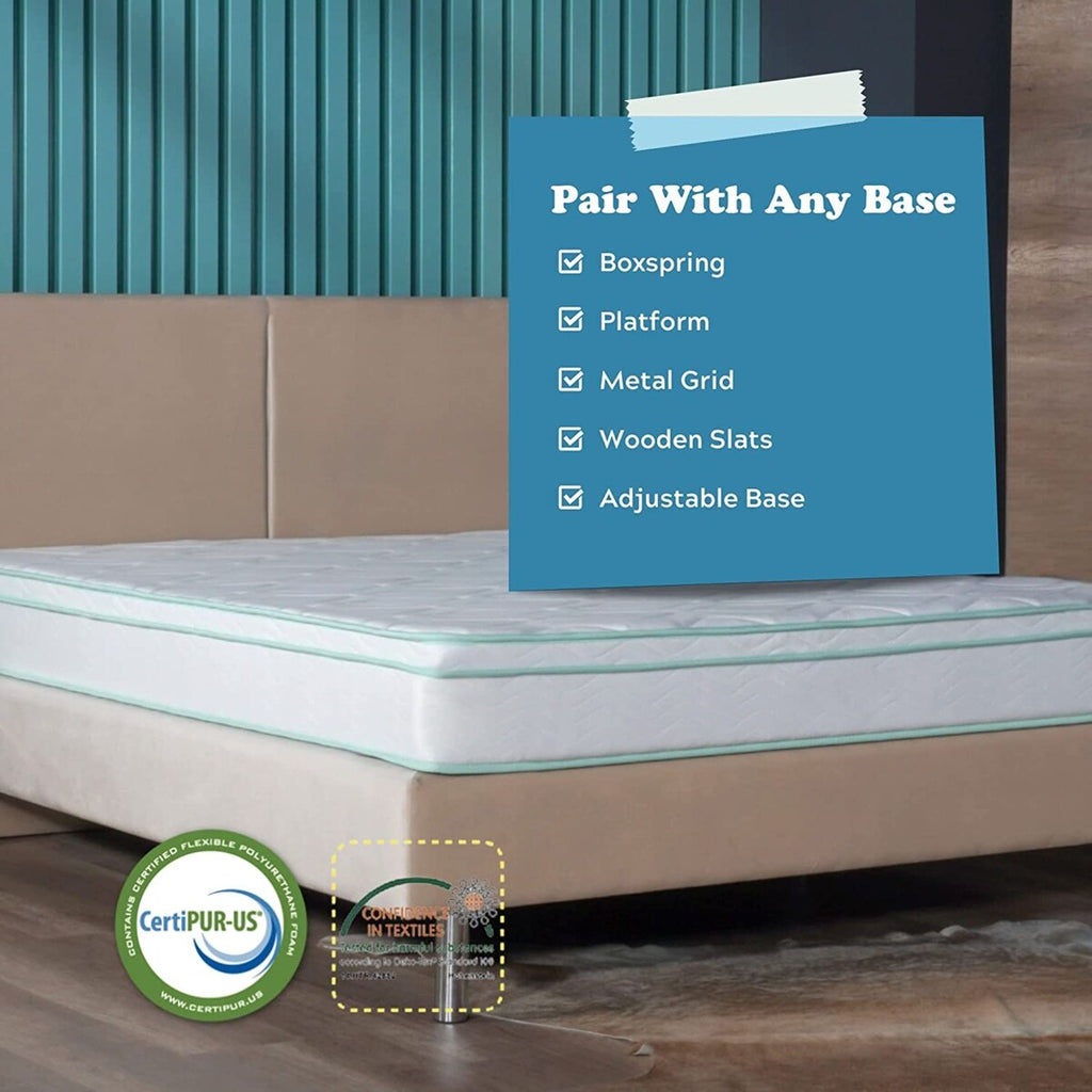 Matelas hybride en mousse à mémoire de forme Medium Cool Gel de 8 pouces par BRN